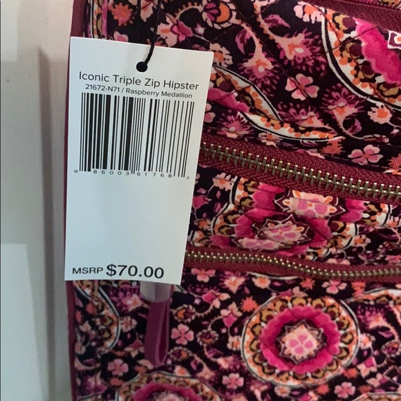 Vera Bradley IconicTriple Hipster, Raspberry Med. - Picture 6 of 6